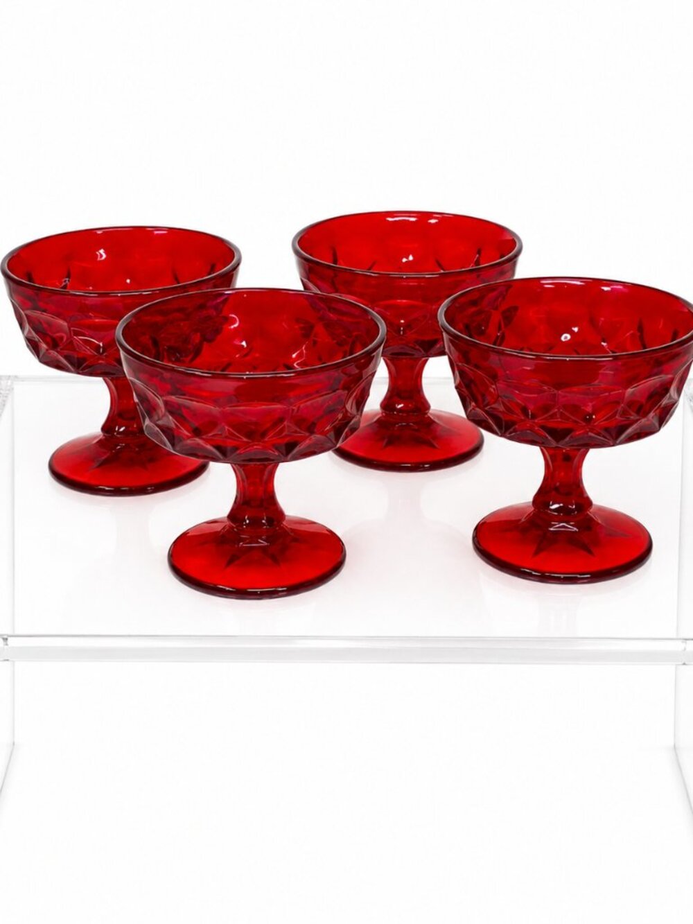 Noritake Perspective Ruby Red Compotes Set Of 4